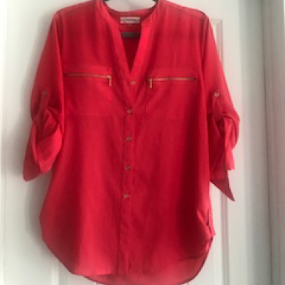 Calvin Klein Rolled Sleeve Blouse